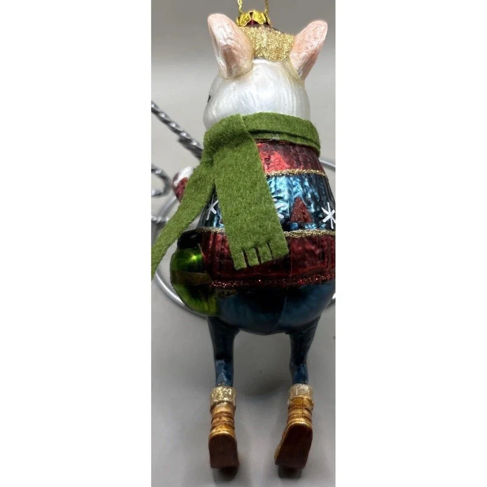 PIER 1 IMPORTS Art Glass Sightseeing MOUSE Tree Hanging Ornament Christmas